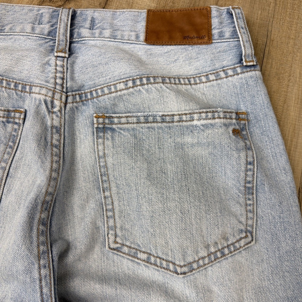 Madewell Perfect Vintage Jeans 27 High Rise 100% Cotton Light Wash Straight Leg - Picture 7 of 8